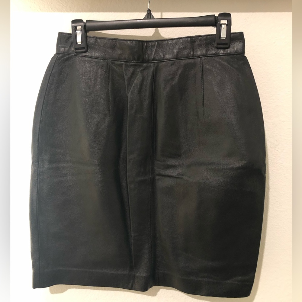 Lined Leather Pencil Skirt